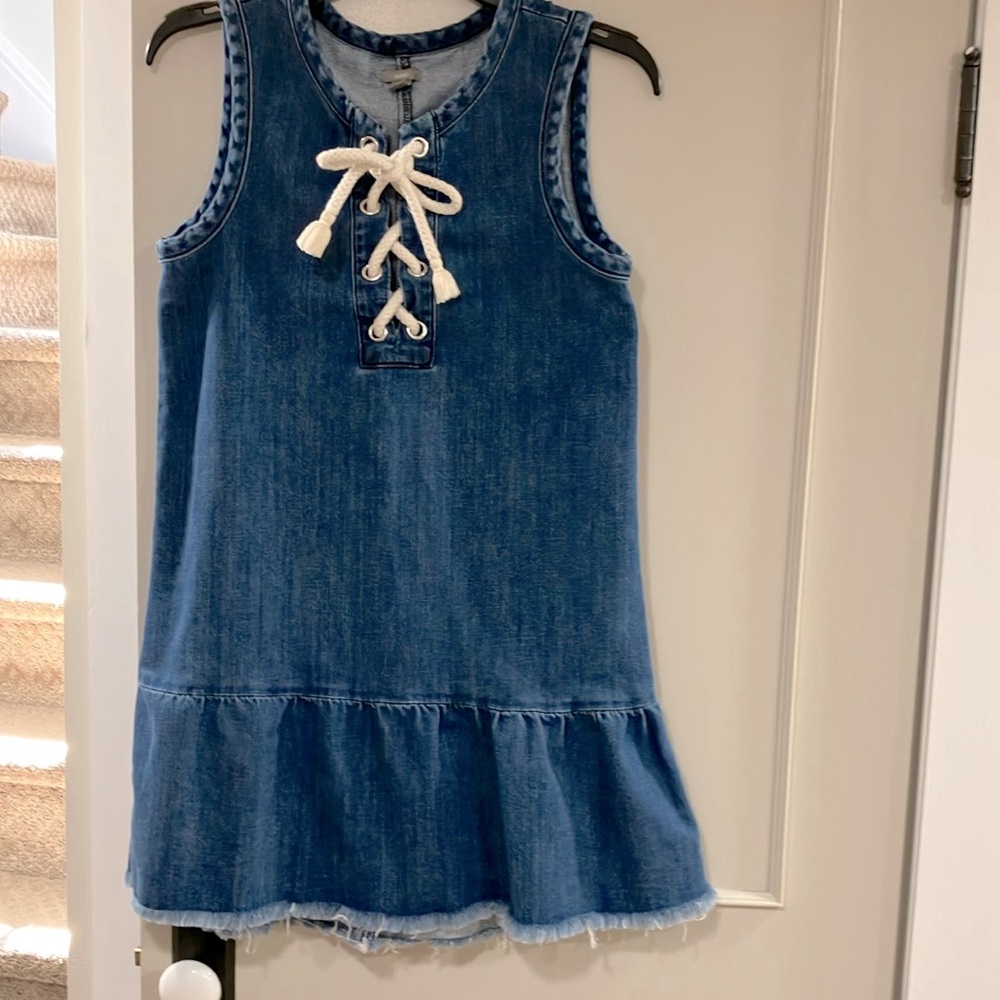 Aerie drop waist denim shift dress